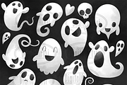 Watercolor Ghosts Clipart, an Illustration by DigitalArtsi (Thumbnail 2 of 4)