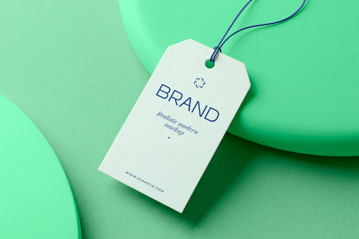 Hanging Label Tag Mockup, an Advertising Mockup by graphypix (Photo 1 of 4)