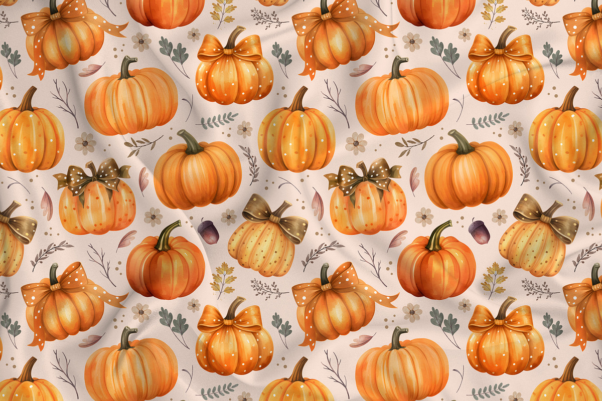 Autumn Pumpkins - Seamless Pattern, a Pattern Graphic by Kreeya Art Shop (Photo 5 of 13)