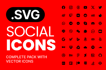 Social Media Icons Vector SVG, a Solid Icon by Design Bits