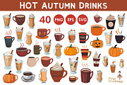 Autumn Drinks Clipart – 40 Cozy PNG, a Seasonal Illustration by Whimsy Brush Studio (Thumbnail 1 of 9)