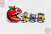 Funny Back to School Monster Apple, a Seasonal Illustration by Rose Art (Thumbnail 1 of 5)