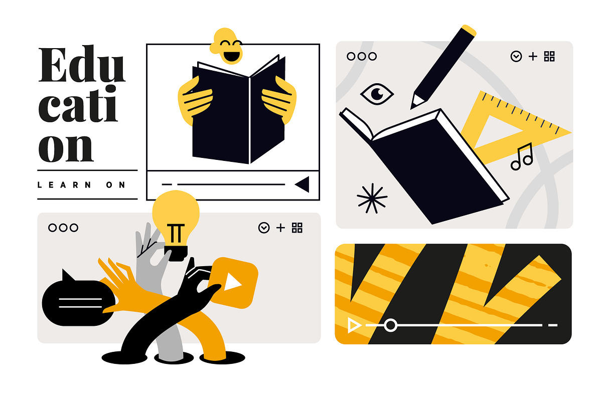 Online education illustrations, an Education Illustration by PureSolution