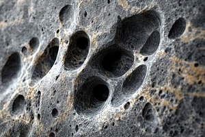 Gray rock surface with deep holes ab, a Background Photo by Pixeness Studio