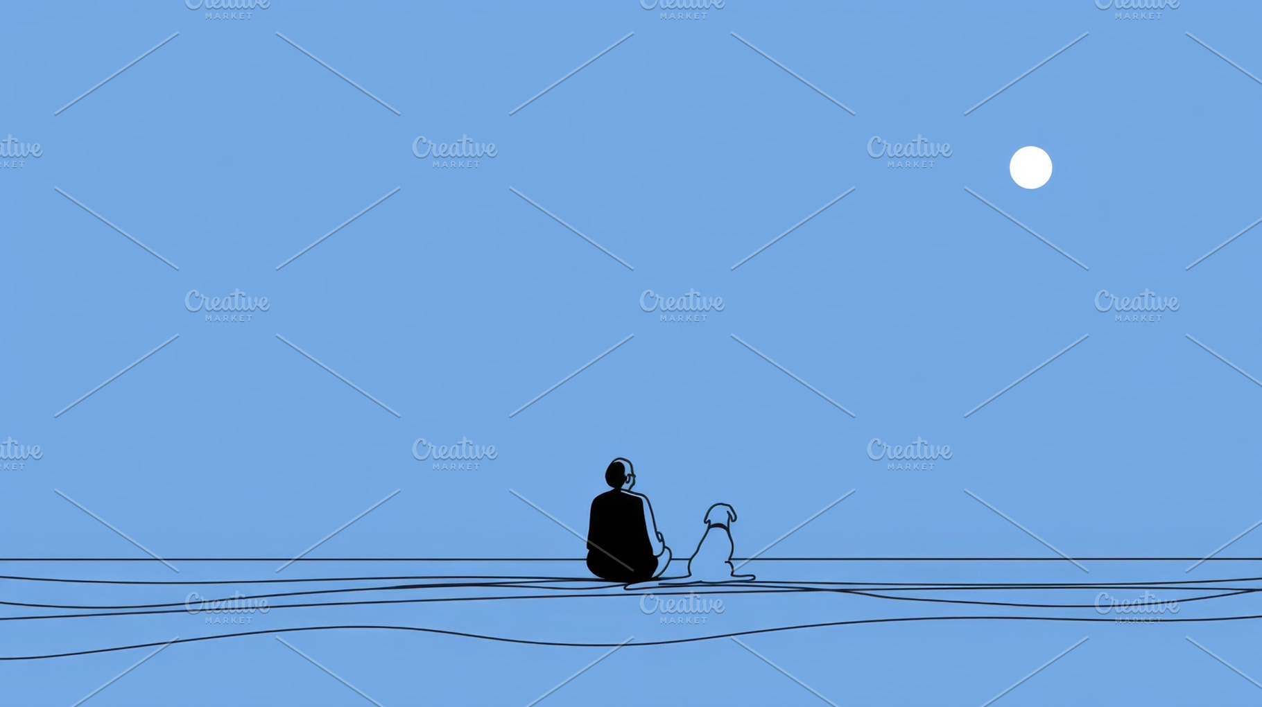 Sitting by the water with a dog, a Photo by Beautiful things
