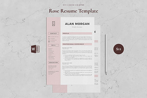 Resume Template 4 Page - Rose