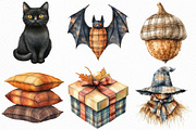 Halloween Autumn Plaid Clipart, an Illustration by Craft Nest (Thumbnail 3 of 6)