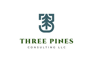 three pines logo, a Branding & Logo Template by ZHR Creative