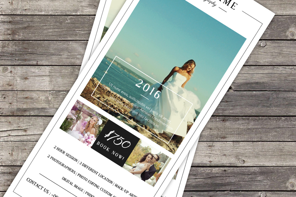 Wedding Photography Rack Card, a Flyer Template by SmmrDesign (Photo 3 of 3)