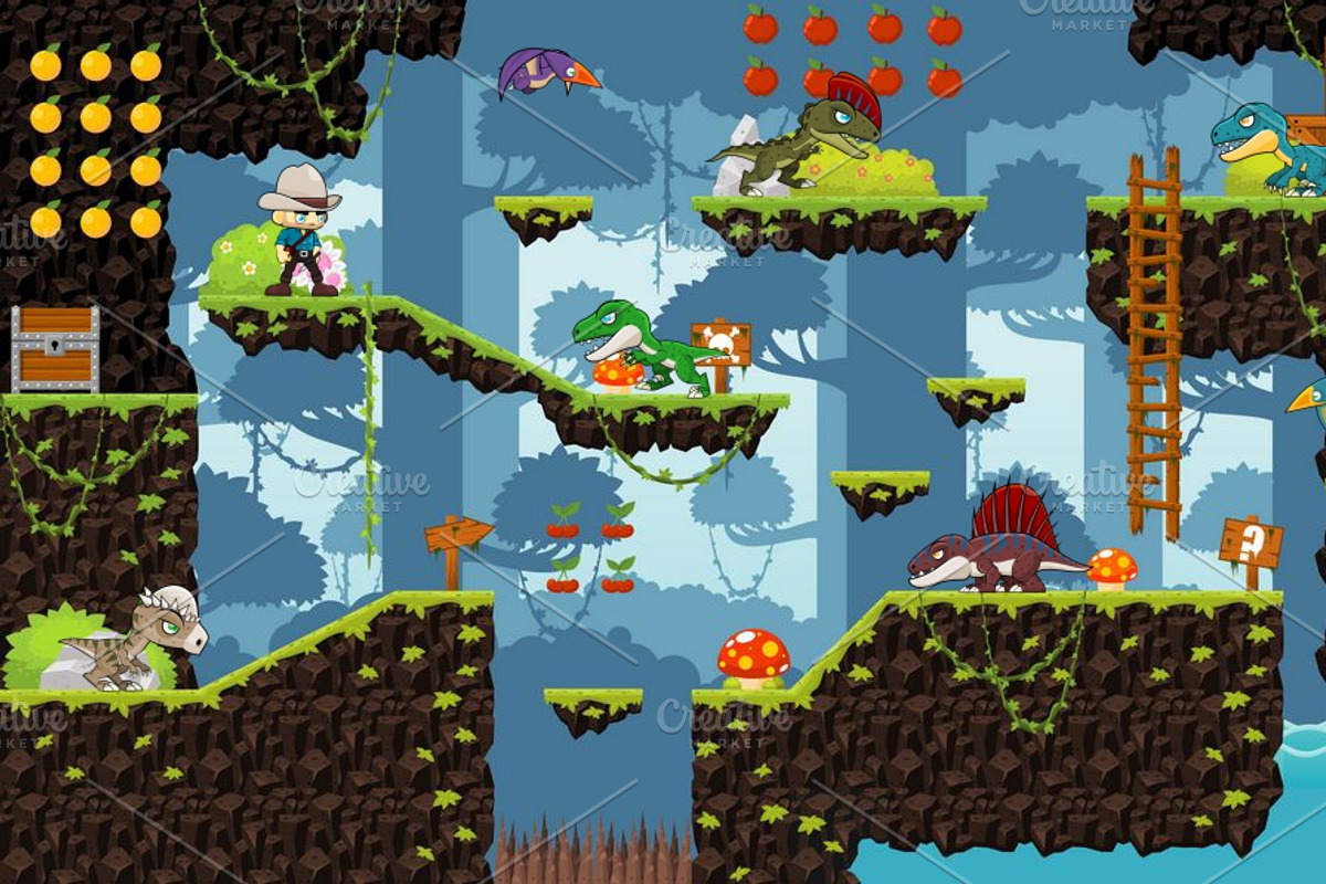 Dinosaur Park - Game Sprites, an Illustration by pzUH (Photo 5 of 5)