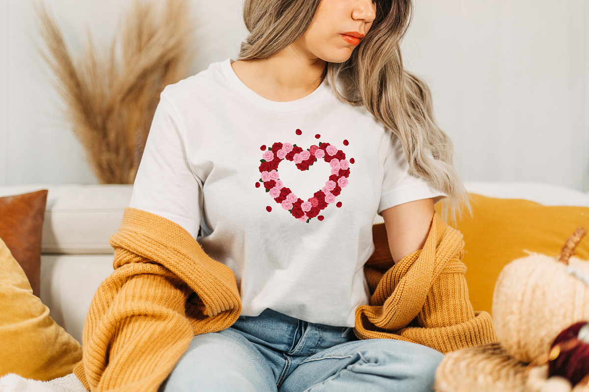 Floral Heart Shape Design, an Illustration by DreamArtGraphic (Photo 5 of 6)