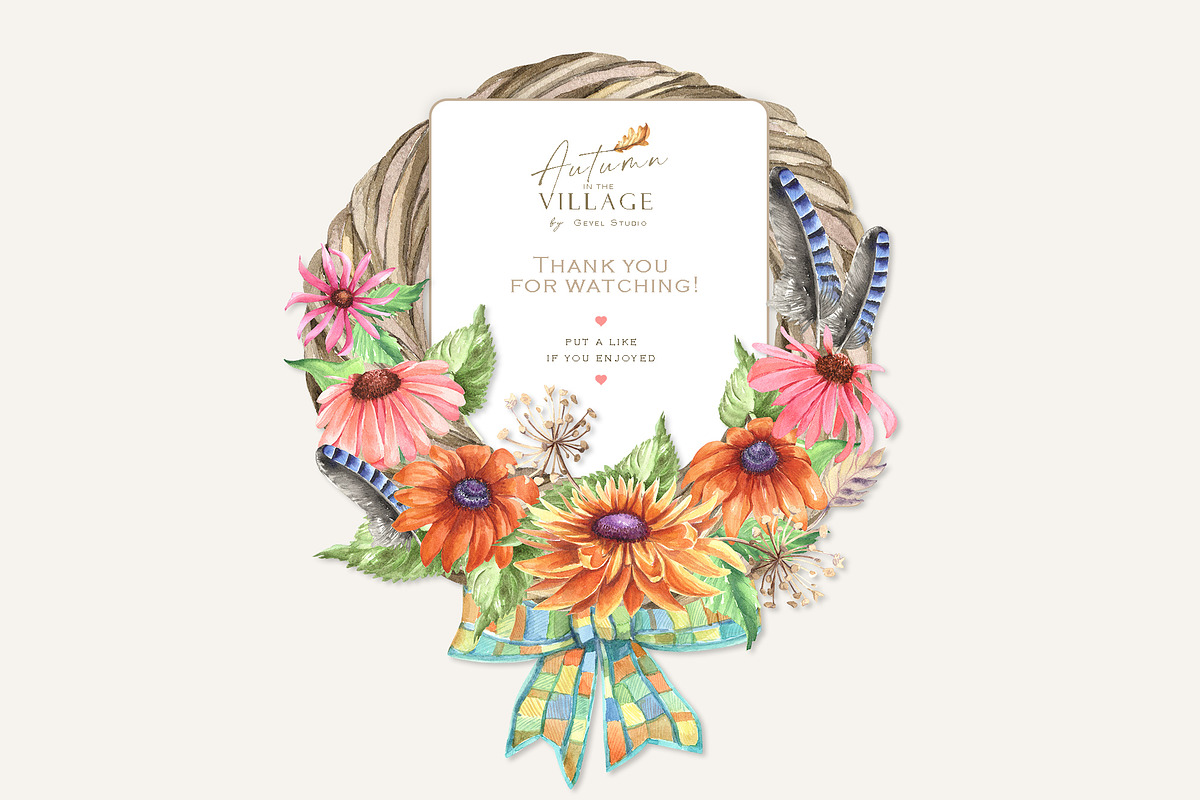 Watercolor Autumn in the Village, an Illustration by GevelStudio (Photo 9 of 9)