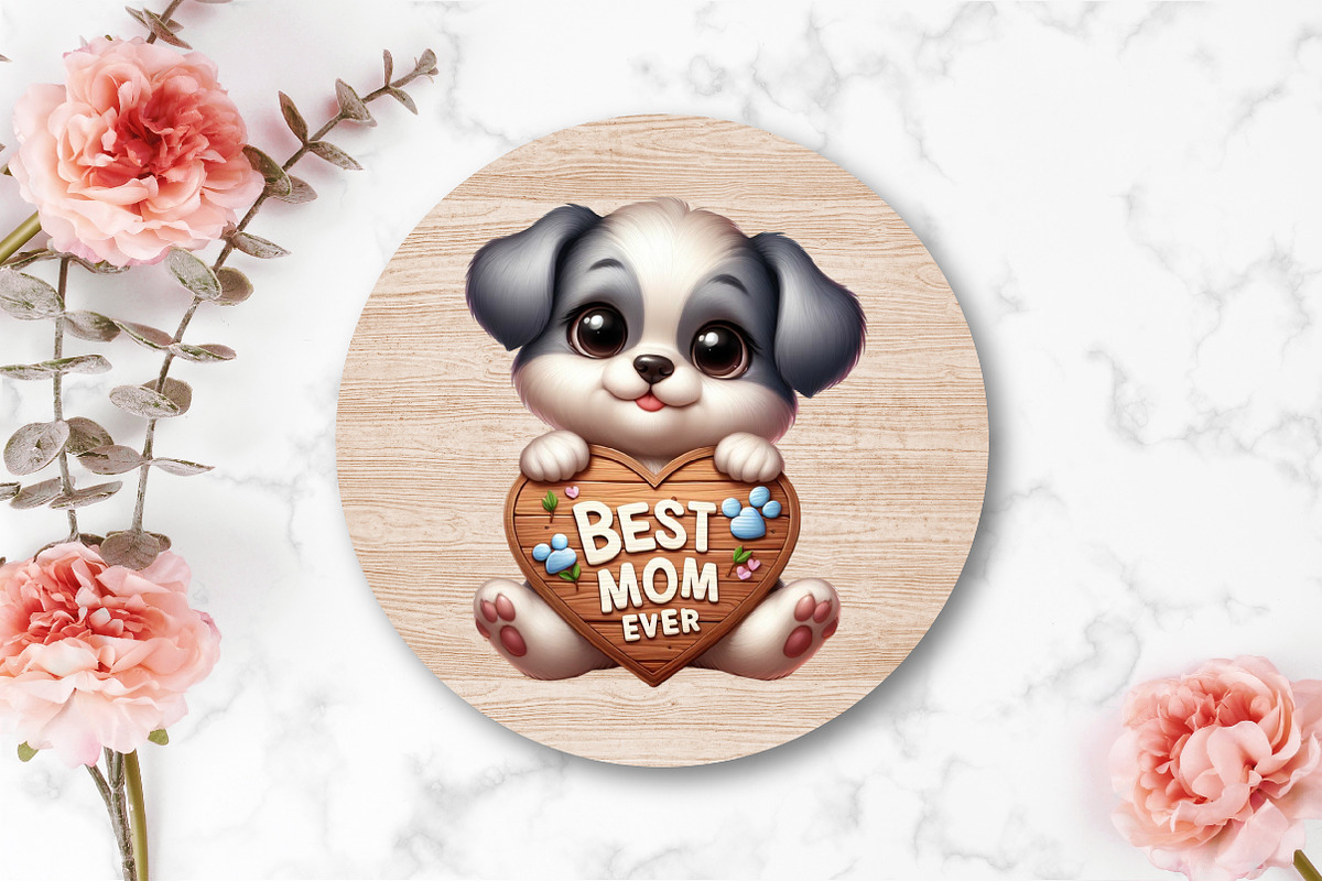 Watercolor Best Mom Ever Dog Clipart, an Illustration by CraftArtStudio (Photo 4 of 5)