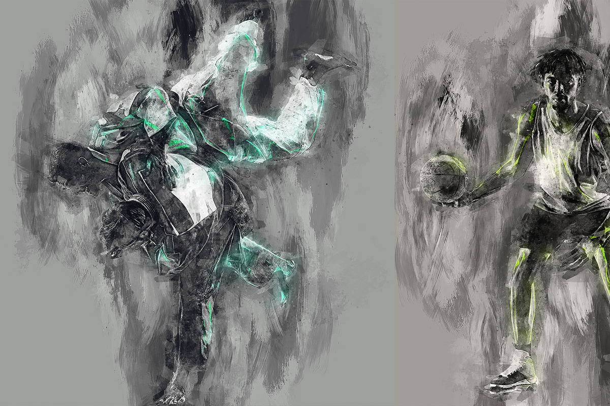 Digital brush art photoshop action, an Action Add-On by Shovajit (Photo 2 of 8)