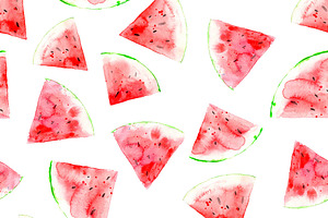 Watercolor Watermelons Pattern