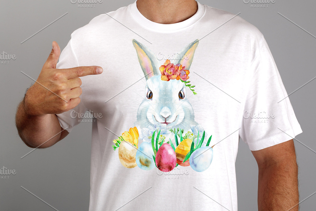 Watercolor white rabbit, an Animal Illustration by Watercolor fantasy (Photo 3 of 5)