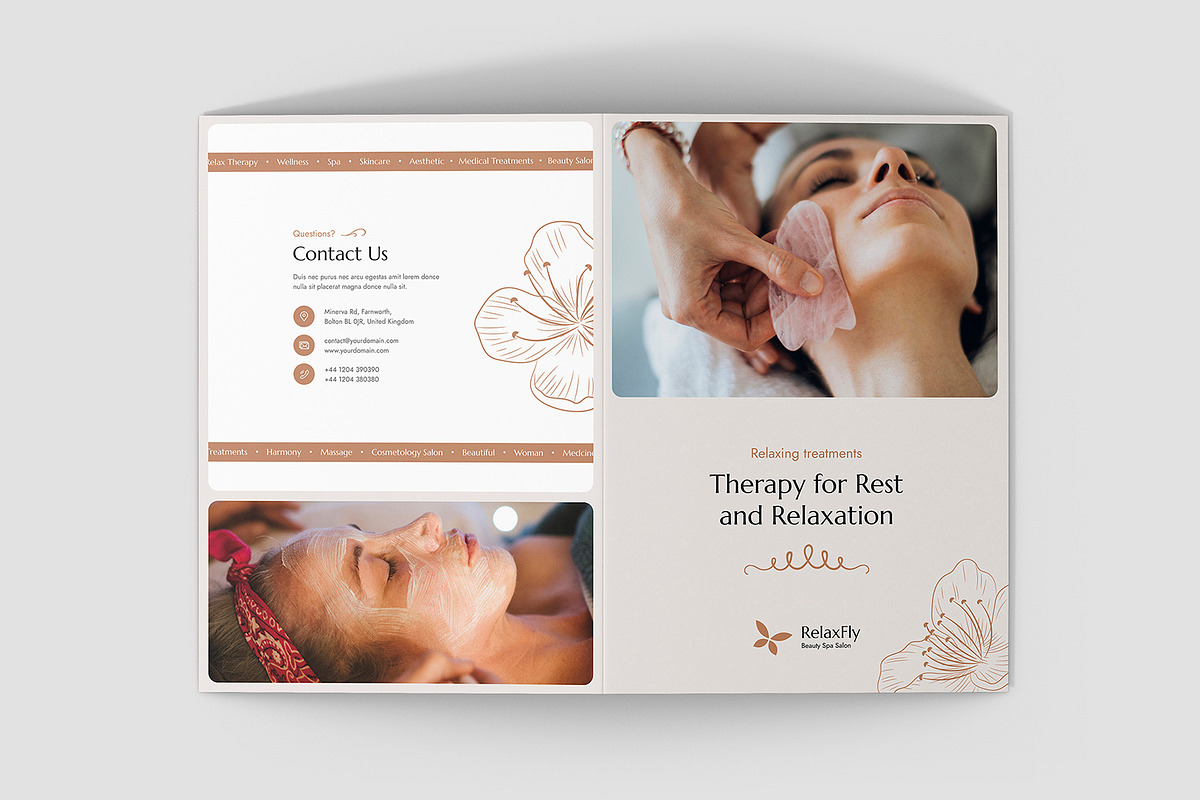 Spa Salon Brochure Bifold Canva, a Brochure Template by artbart (Photo 5 of 8)