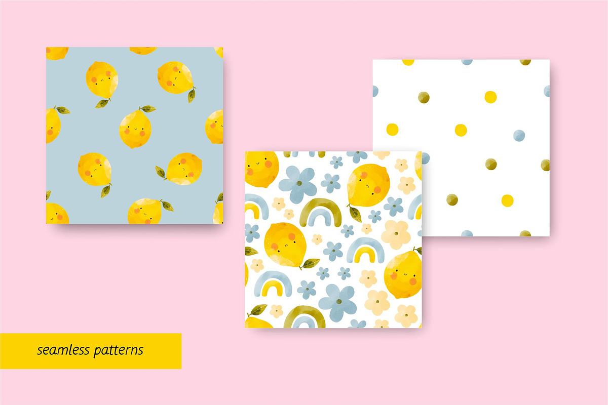Cute Watercolor Lemon, a Decorative Illustration by MilaCreator (Photo 4 of 6)