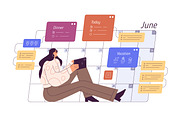 People plan schedule in calendar set, a Person Illustration by Good Studio (Thumbnail 2 of 4)