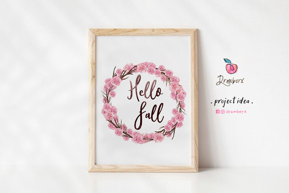 Roses Watercolor floral frames 028, an Illustration by Drawberx (Photo 10 of 10)