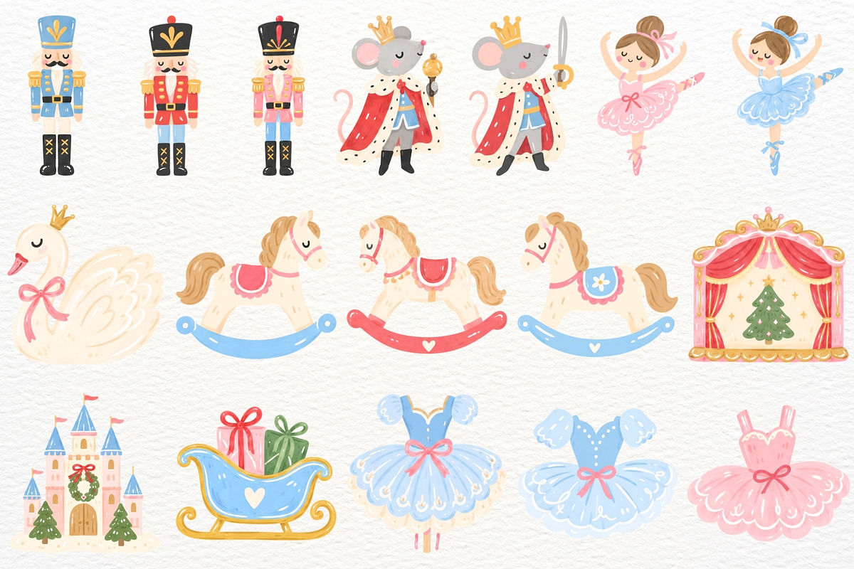 Nutcracker Ballet Clipart Christmas, a Seasonal Illustration by SugarCloudStudioArt (Photo 3 of 6)
