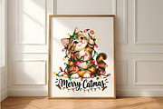 Merry Christmas Cat Lights PNG, a Seasonal Illustration by Daily.Designs (Thumbnail 5 of 5)