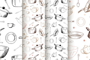 Kitchenware. Vector Sketches.