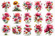 Whimsical Summer Flowers Clipart, an Illustration by Craft Nest (Thumbnail 6 of 12)