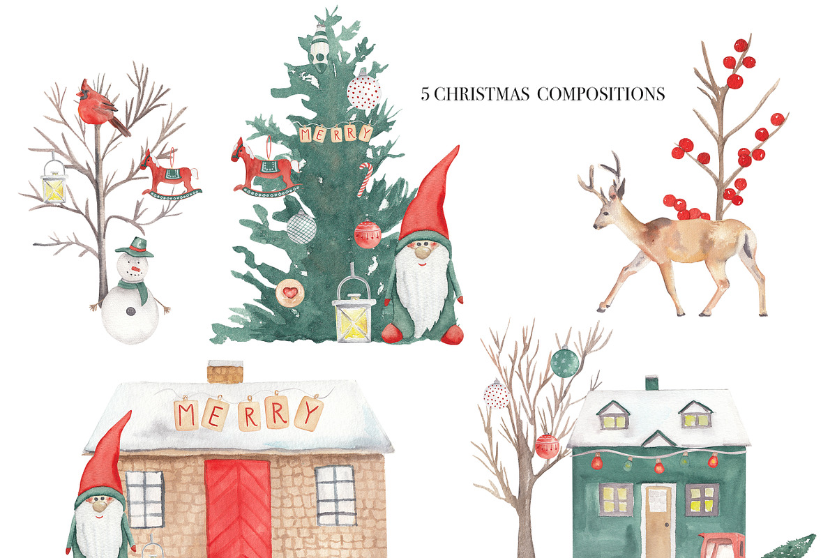 Christmas clipart and patterns, an Animal Illustration by Visual Animal (Photo 5 of 8)