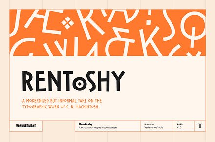 Rentoshy, a Font by Wondermake