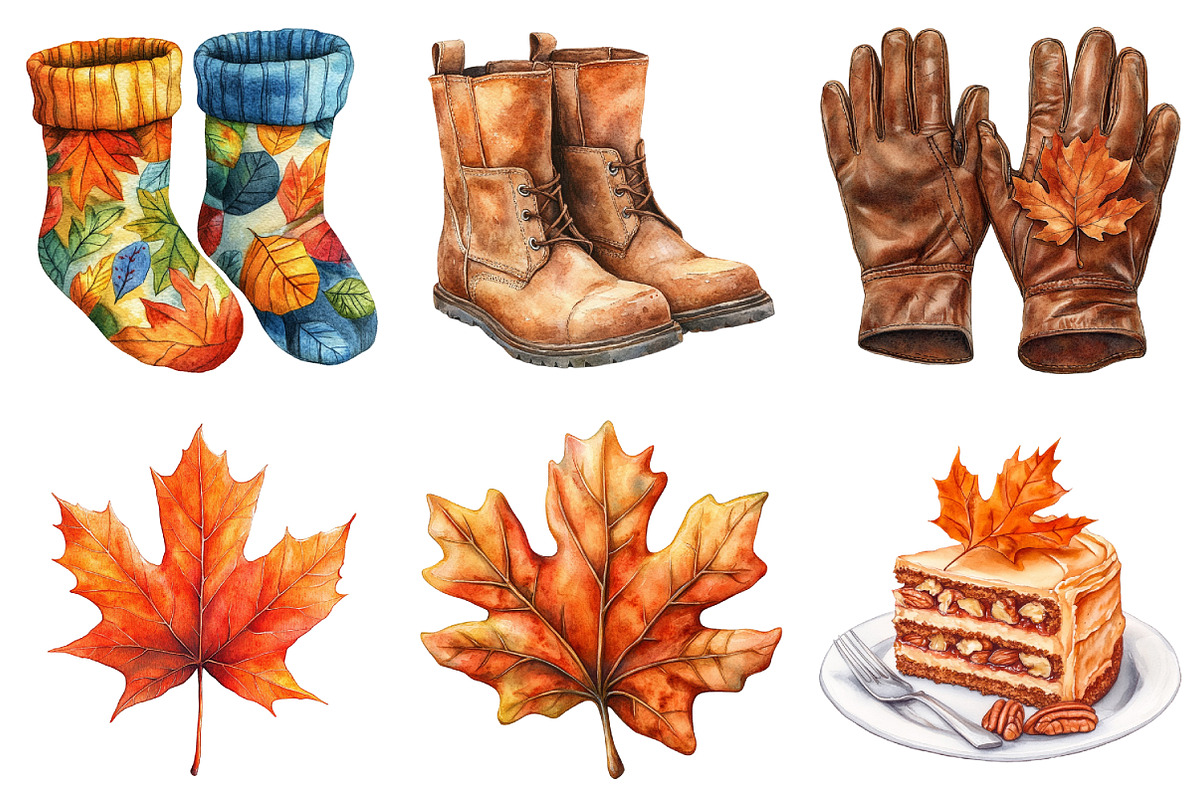 Cozy Fall Autumn Watercolor Clipart, an Illustration by Daily.Designs (Photo 5 of 5)