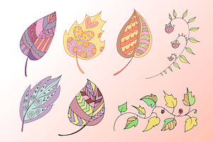 Boho Vector Flowers And Leaves