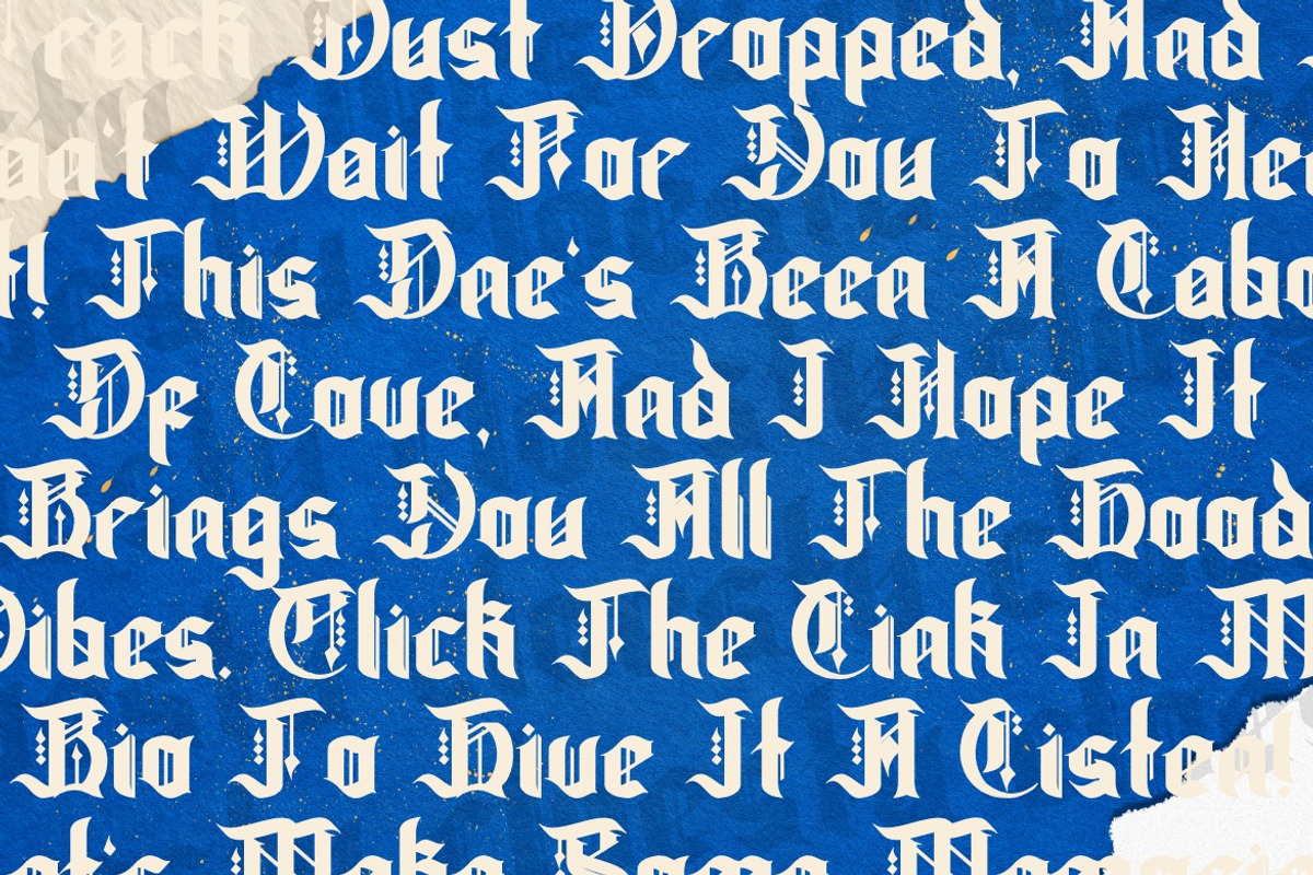 Cloestu - Classic Blackletter Font, a Blackletter Font by Dhabee (Photo 15 of 15)