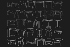 Desk Table Furniture Set 1 Procreate