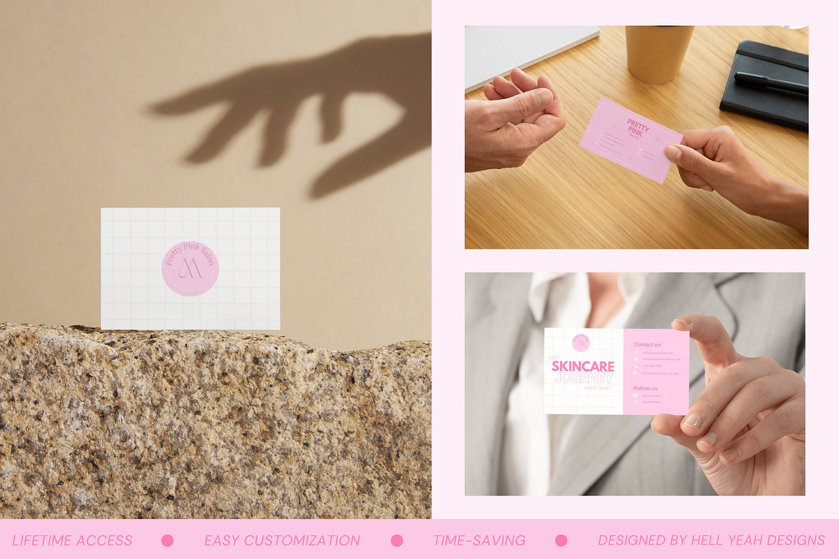 Pink Business Cards Templates, a Business Card Template by Hell Yeah Designs (Photo 5 of 5)