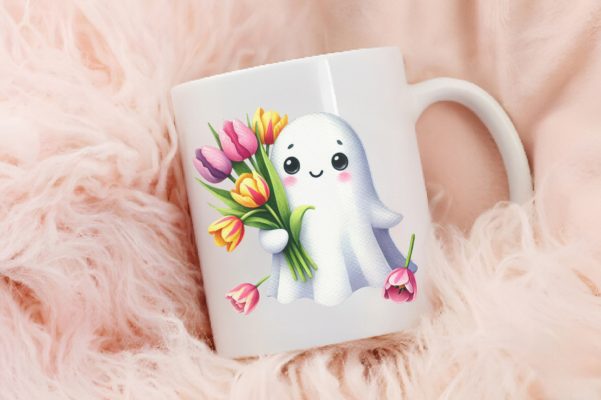 happy spooky Easter cute ghost Png, an Illustration by RobertsArt (Photo 3 of 7)
