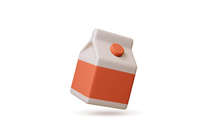 Juice package 3d icon. Milk yoghurt, a Food Illustration by Valerie Bodnar