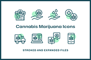 32 Cannabis Marijuana Icons, an Outline Icon by Furnace (Thumbnail 5 of 5)