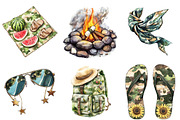 Camouflage Summer Clipart Bundle, an Illustration by Watercolor design (Thumbnail 4 of 5)