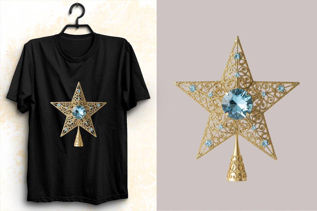Light Blue & Gold Christmas  Clipart, an Illustration by SVGArt (Photo 6 of 8)