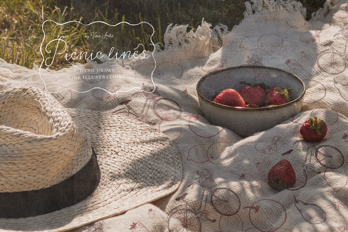 Picnic hand drawn line illustrations, an Object Illustration by Vero Arts (Photo 9 of 11)