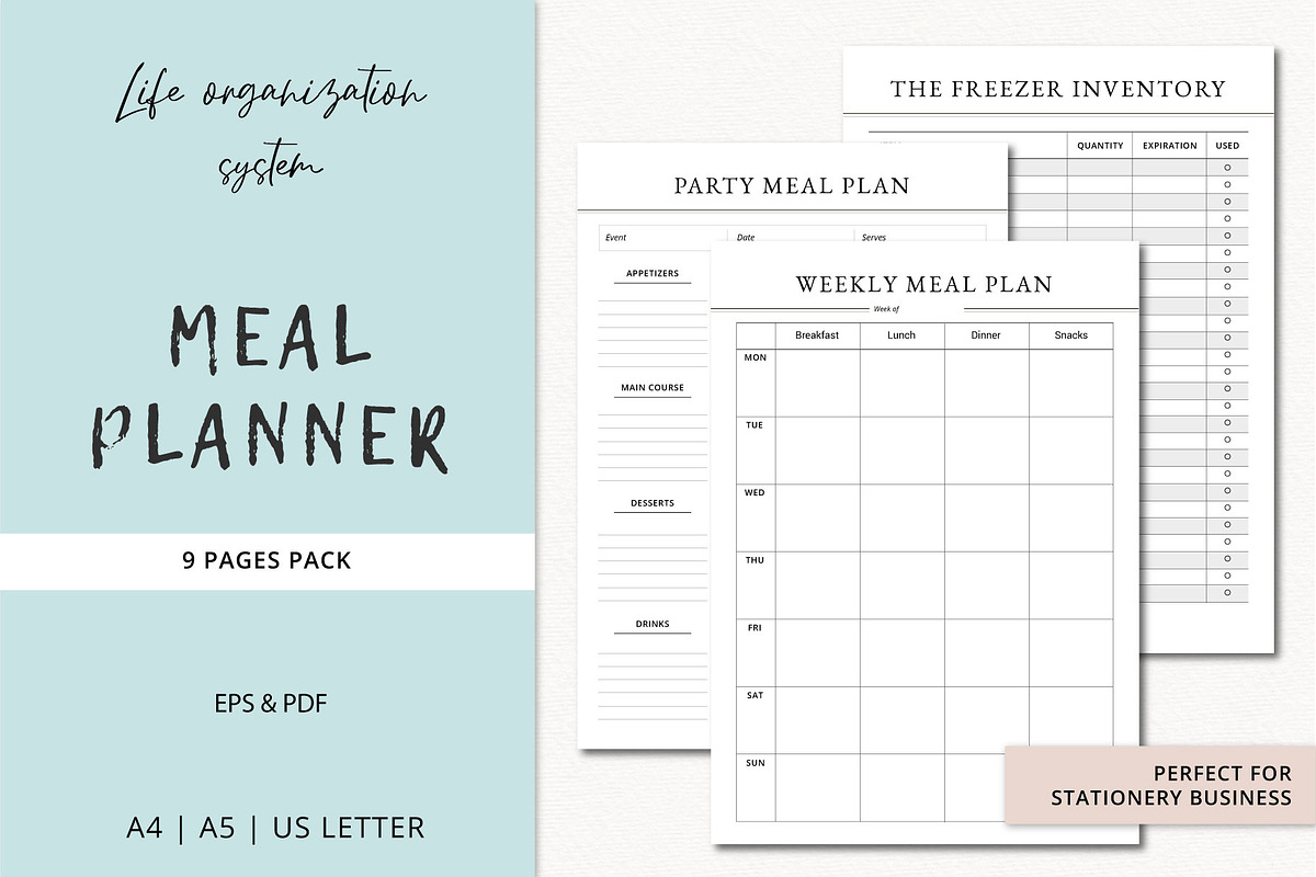 Meal Planner, a Stationery Template by Anatartan Design (Photo 1 of 4)