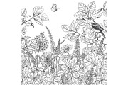 Birds on Branches Sketch, a Decorative Illustration by Valentyna Smordova (Thumbnail 6 of 9)