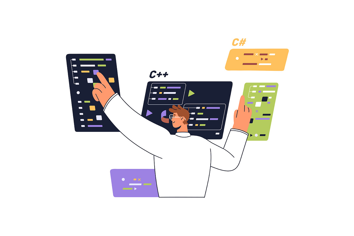 Programmers at work. IT concepts set, a Work Illustration by PaperTrident (Photo 4 of 28)