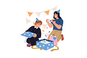People exchange gifts, presents set, a Person Illustration by PaperTrident (Thumbnail 2 of 7)