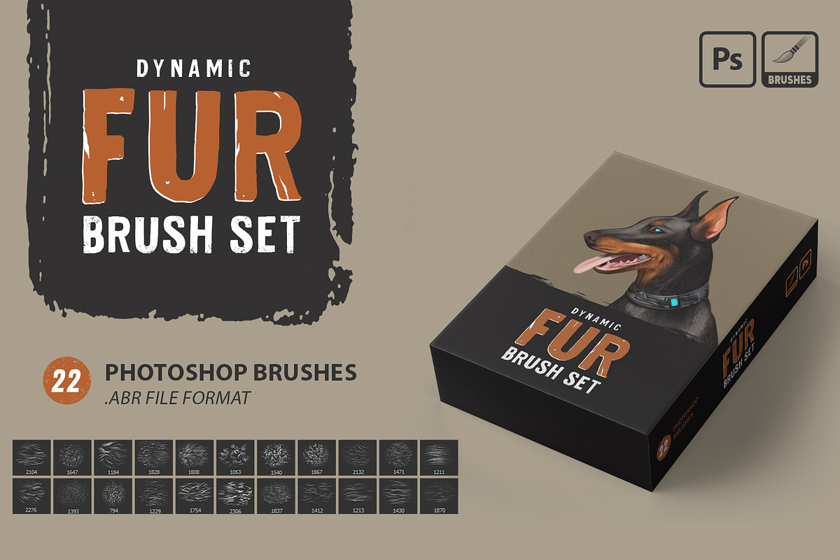 Fur Photoshop Brushes v2, a Brush Add-On by Mohamed Saber (Photo 6 of 6)