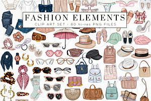 Fashion Items Clip Art Bundle