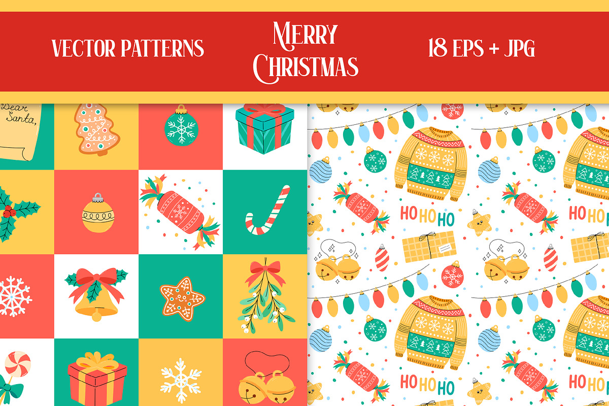 Christmas Vector Patterns Collection, a Pattern Graphic by AnnaViolet_store (Photo 3 of 10)