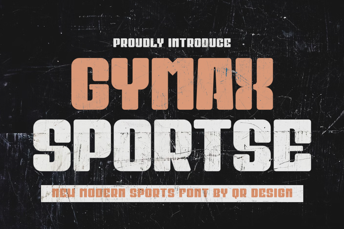 Gymax Sportse, a Sans Serif Font by QR Design Studio (Photo 1 of 7)