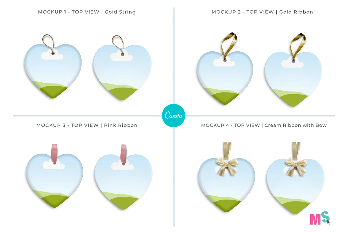 Heart Ceramic Ornament Canva Mockup, a Mockup by Mockup Scene (Photo 4 of 18)